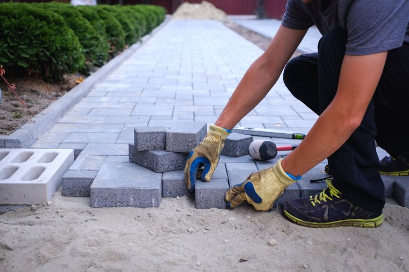 Concrete paver pathway